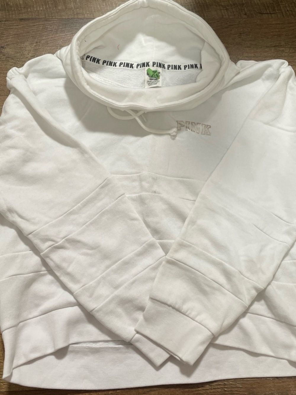 Victoria's Secret PINK Men's White Crewneck Hoodie